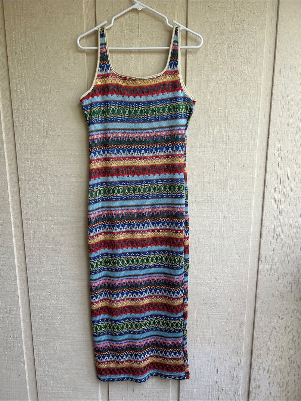 SHEIN Sleeveless Multicolor Striped Maxi Dress size L